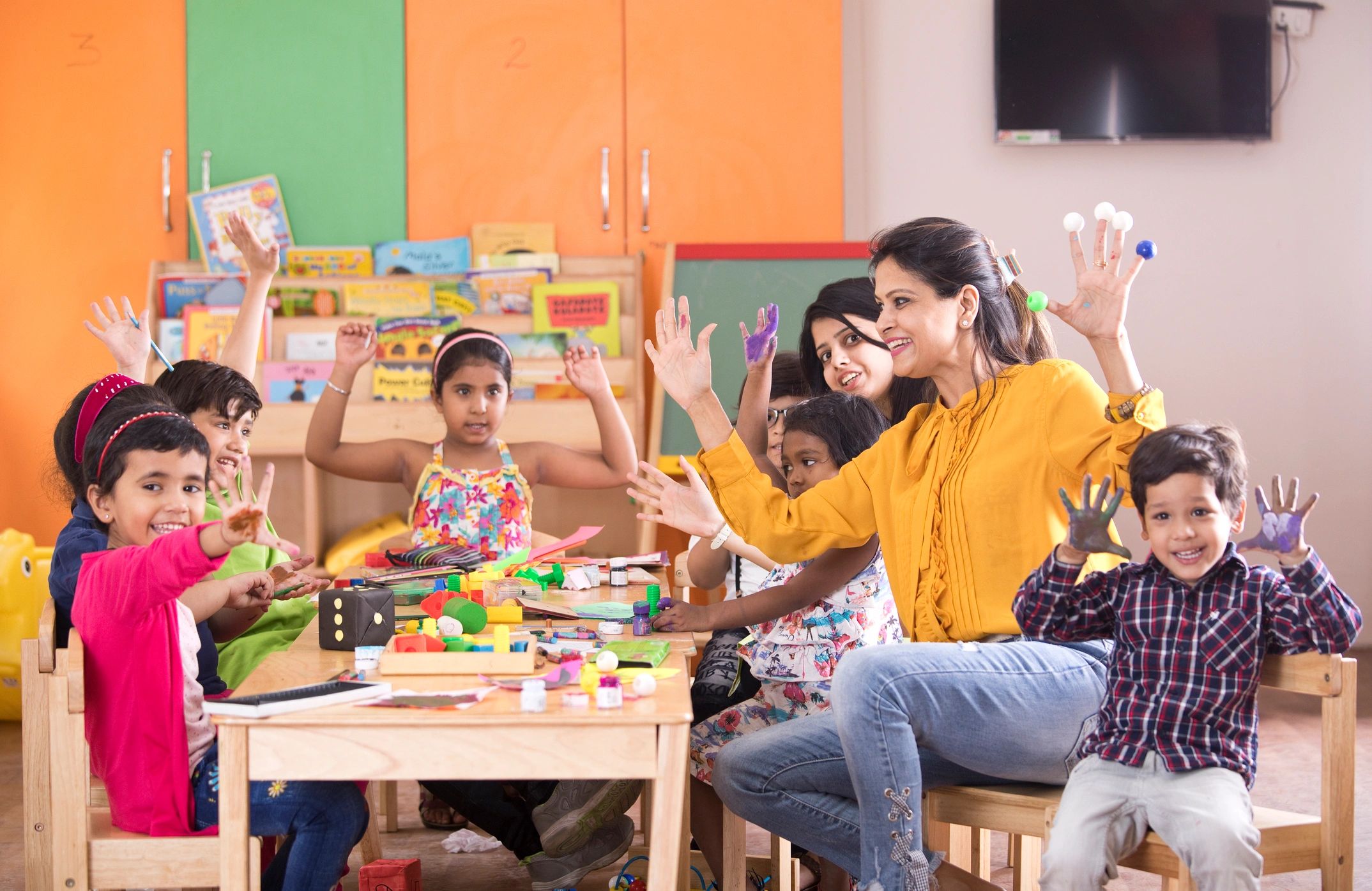 students learning group activity India